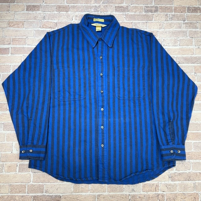 ST JOHN'S BAY FLANNEL BLUE STRIPE SHIRT