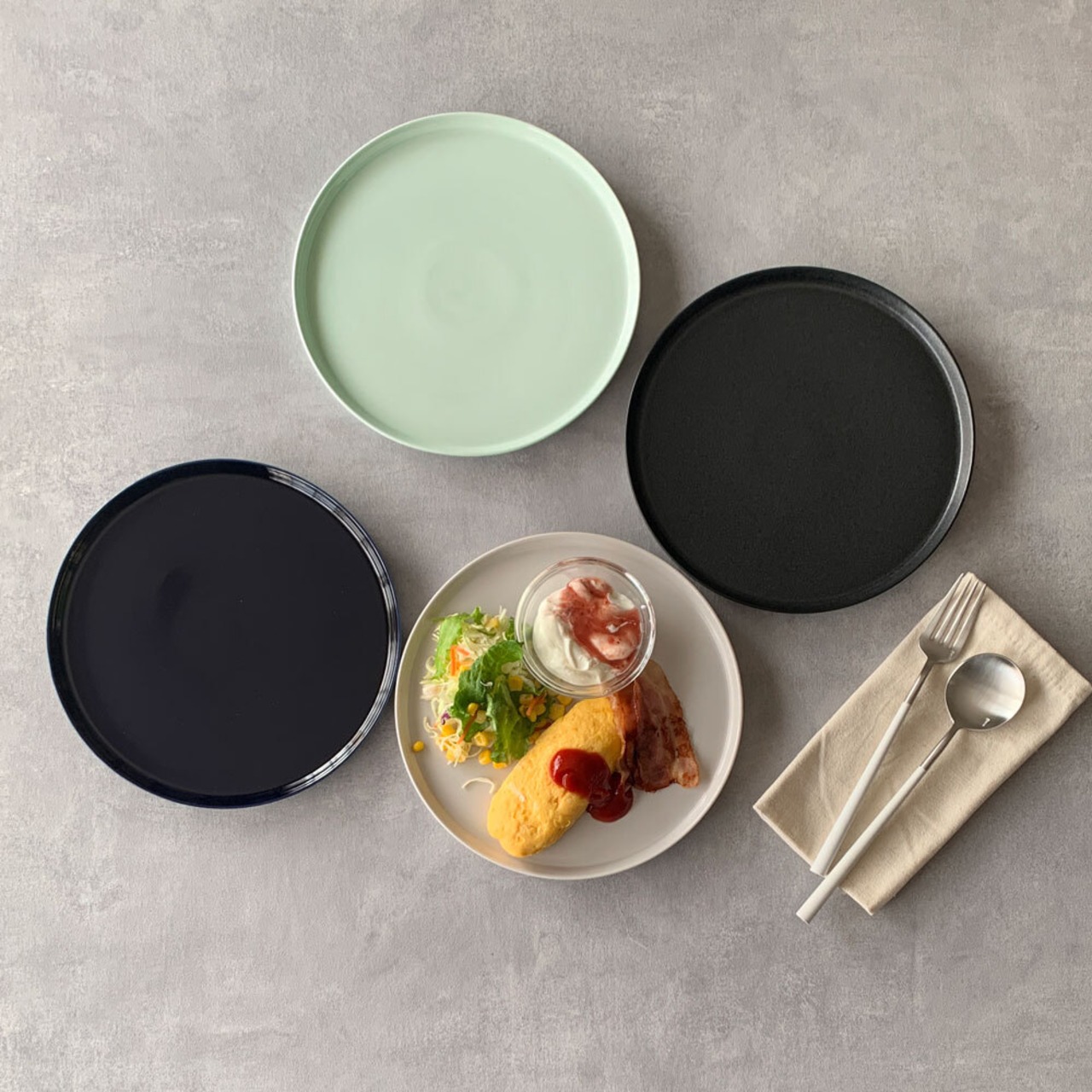プレートL フラット皿 おしゃれ 23cm プレート Mino_works 洋食器 お皿 皿 食器 大皿 ワンプレート ディナープレート メインプレート ディナー皿 カフェ食器 美濃焼