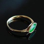 光にかざすと神秘的！ マーキス深緑翡翠 マーキス K10YGリング A貨翡翠 jd_rg1452