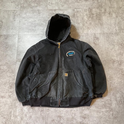 90s Carhartt アクティブジャケット ブラック フェード 無地 USA製 jacket