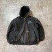 90s Carhartt アクティブジャケット ブラック フェード 無地 USA製 jacket