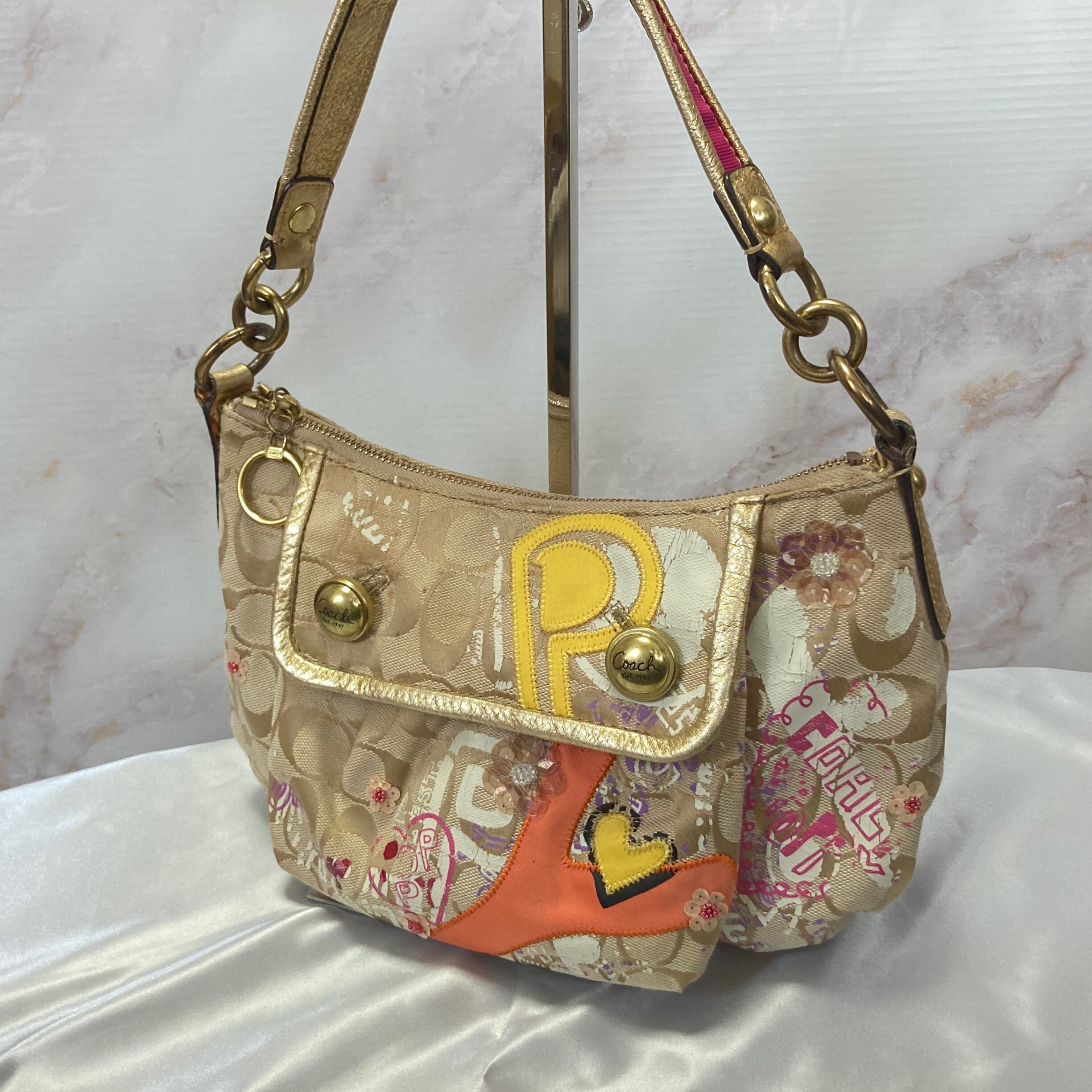 coach】COACH コーチ シグネチャー POPPY 2way ショルダーバッグ L0973