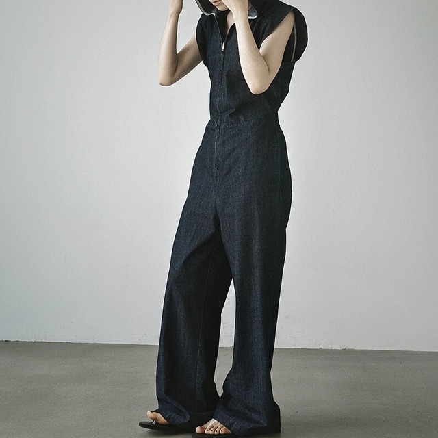 Denim Hood Sleeveless オールインワン [26010444]