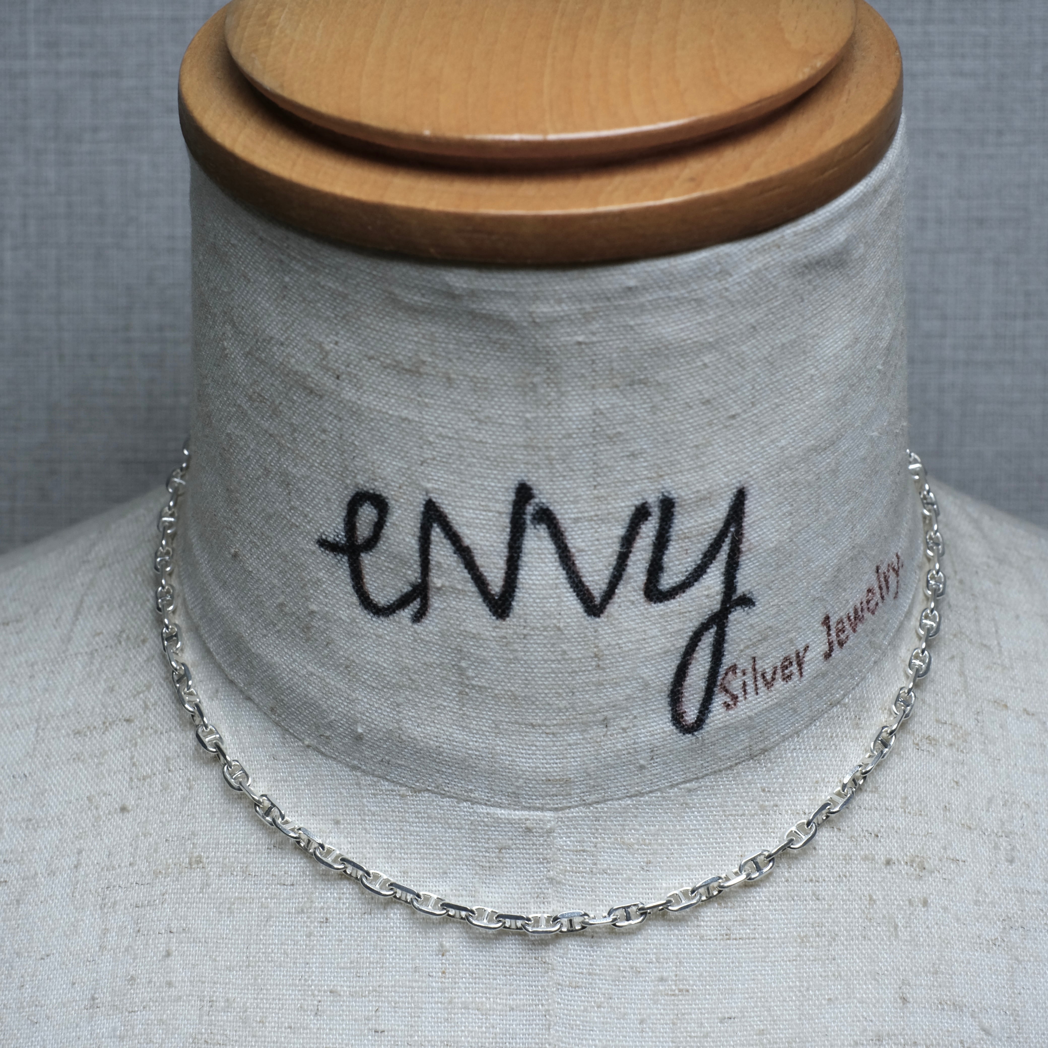 別注 シルバー925 silver アンカーチェーンネックレス/軽研磨仕上げ/40cm