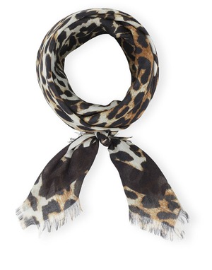 【24SS】GANNI ガニー / Light Printed Leopard Scarf
