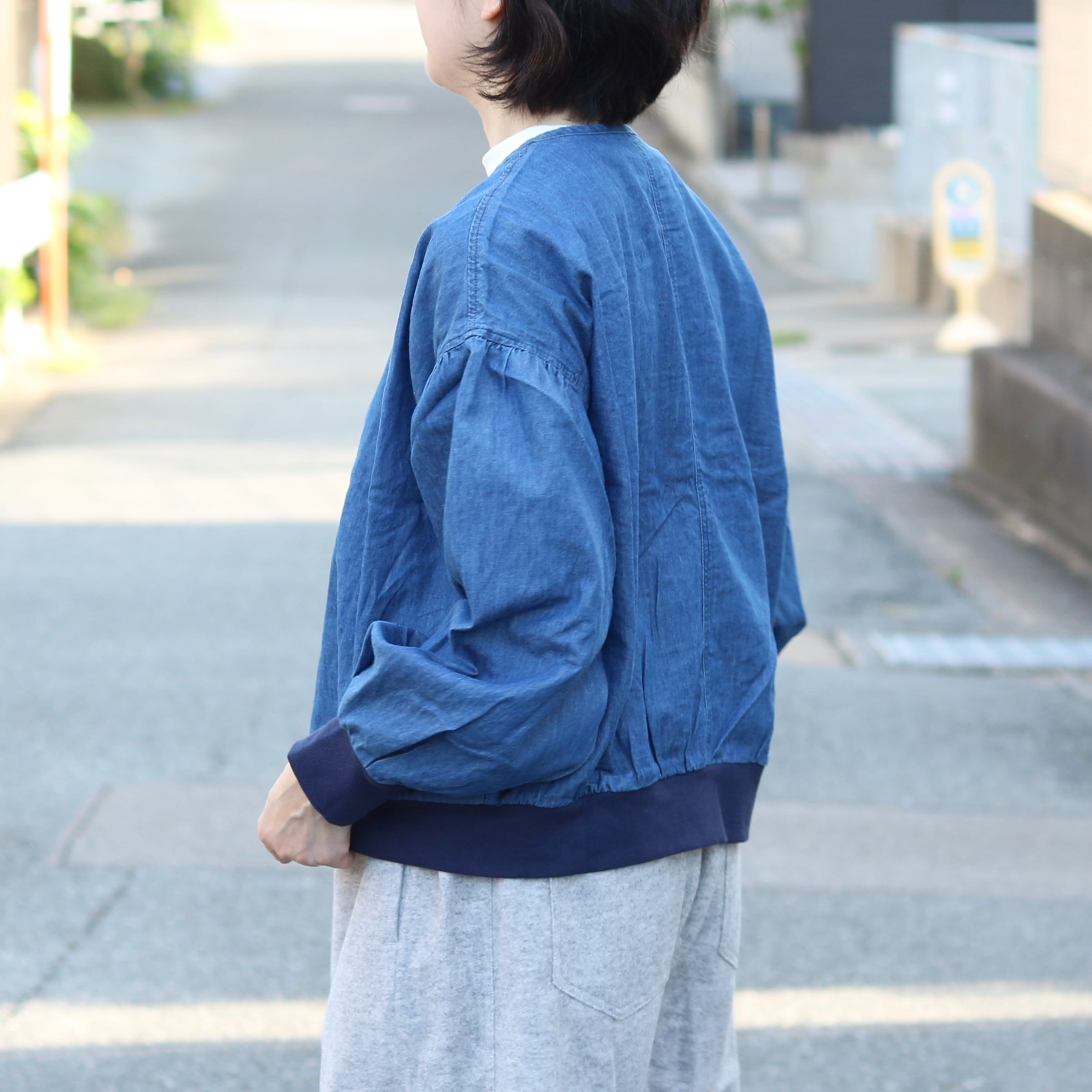 デニムバルーンスリーブジャケット 1サイズ デニム バルーンスリーブ ジャケット | Zakka so-la