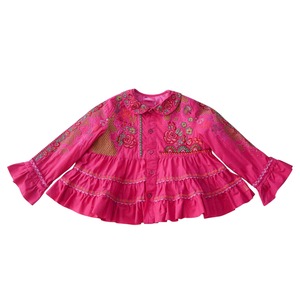 Vintage | Flower embroidered blouse