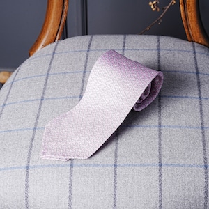 5-Fold Printed Silk Tie:pink purple：Pink Elephant 10050-24
