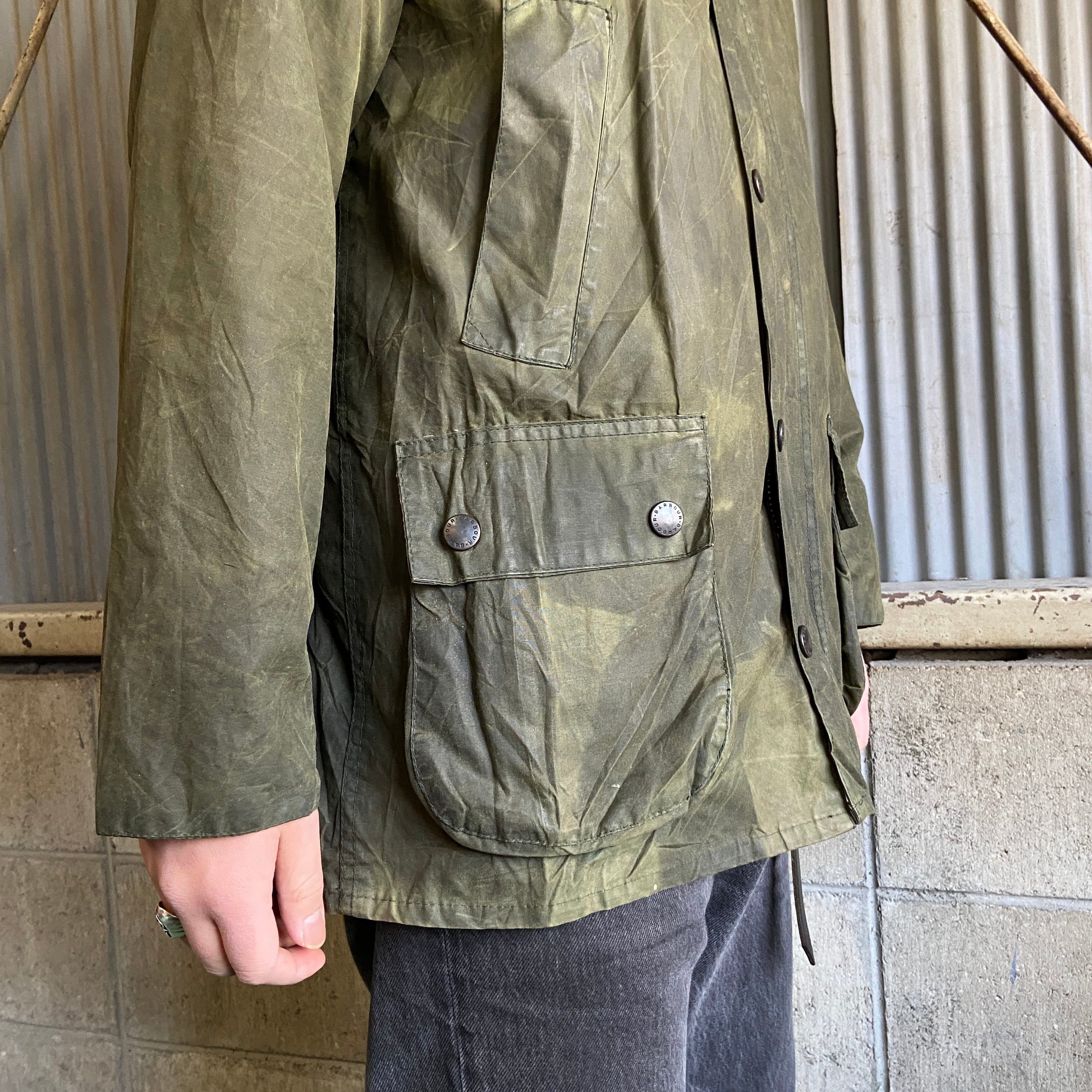 英国製 94年製 3ワラント バブアー ビデイル ワックスコットン オイルドジャケットメンズS相当 古着 Barbour BEDALE 90年代  90s ヴィンテージ ビンテージ C36 カーキグリーン 緑【ワークジャケット】【AN20】 | cave 古着屋【公式】古着通販サイト