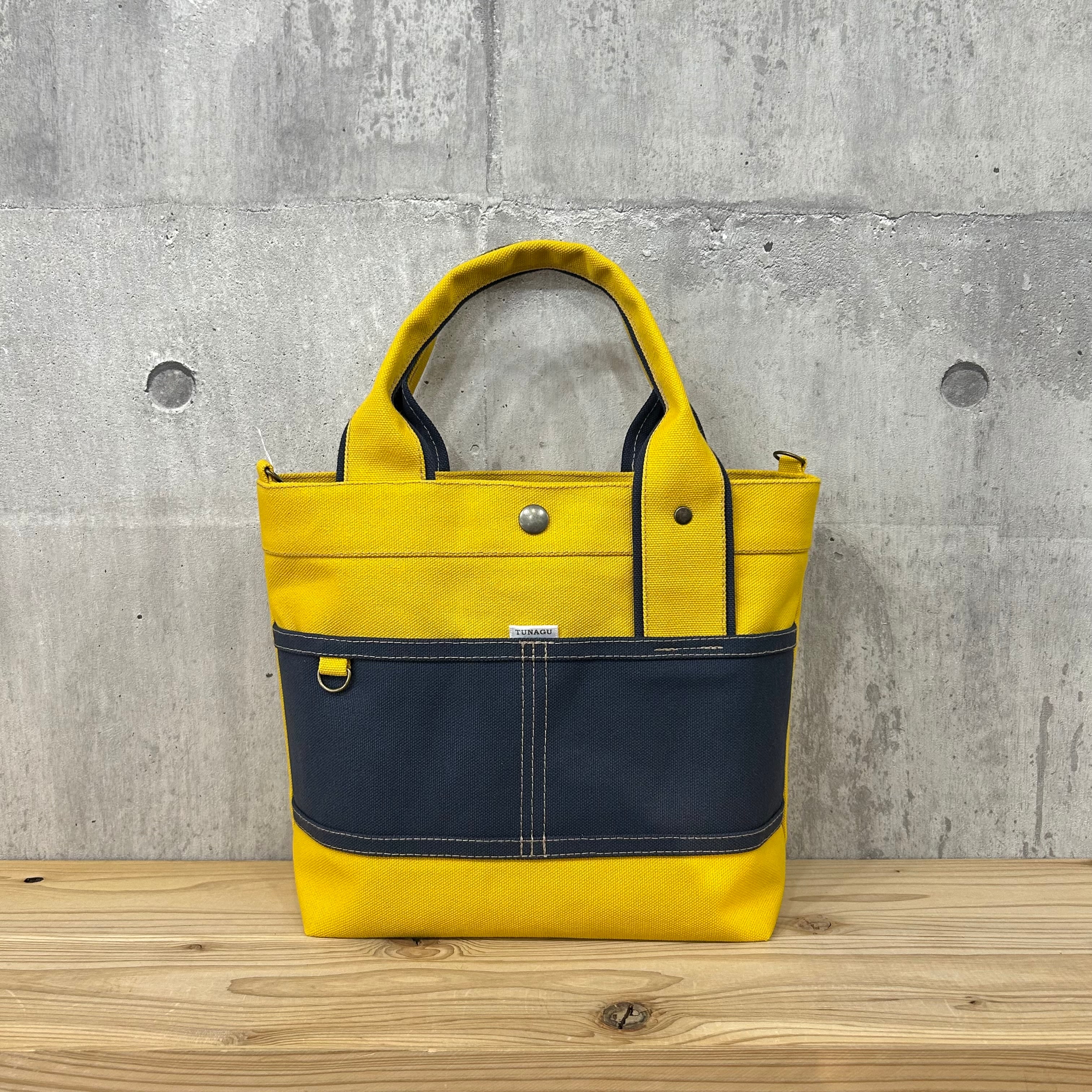 人気No.1.▽Bi Color Tote "M"【マスタード×ディープオーシャン】