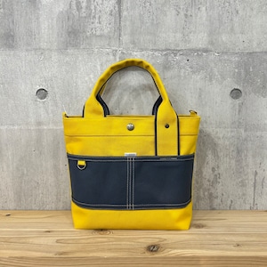 人気No.1.▽Bi Color Tote "M"【マスタード×ディープオーシャン】