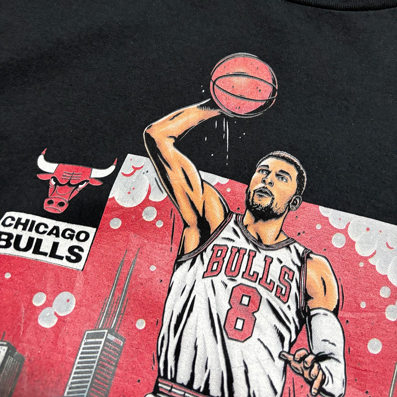 Zach LaVine 【Chicago Bulls】 Printed T-shirt. ITEM OF THE GAME