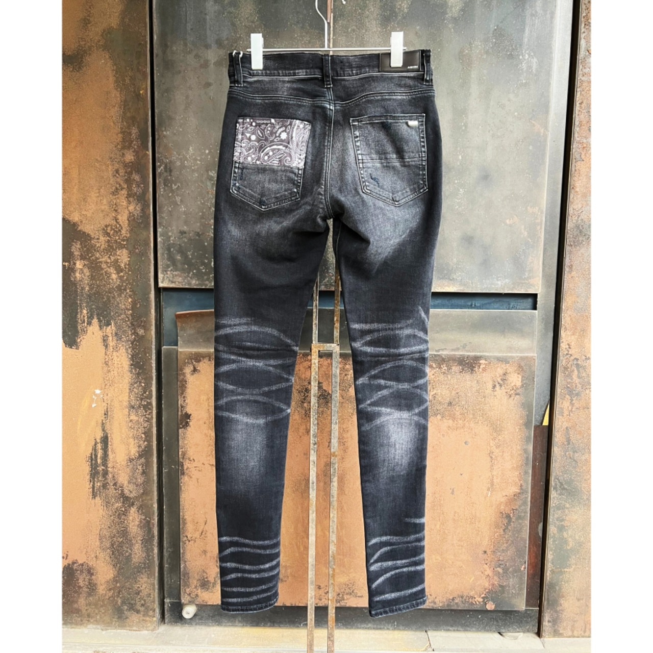 AMIRI  VINTAGE BANDANA ARTPATCH JEAN  BLACK - 3