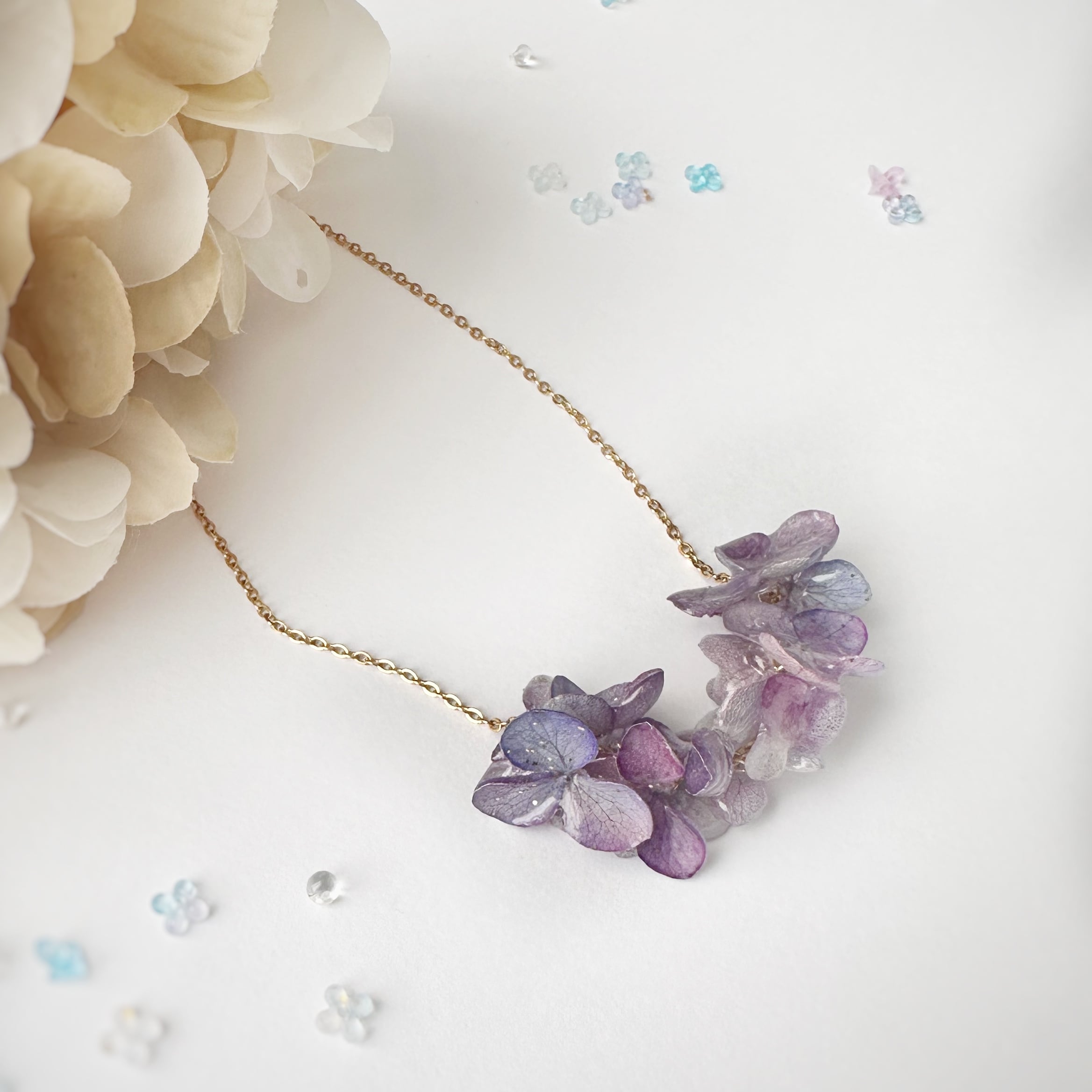 紫陽花着飾る  ネックレス