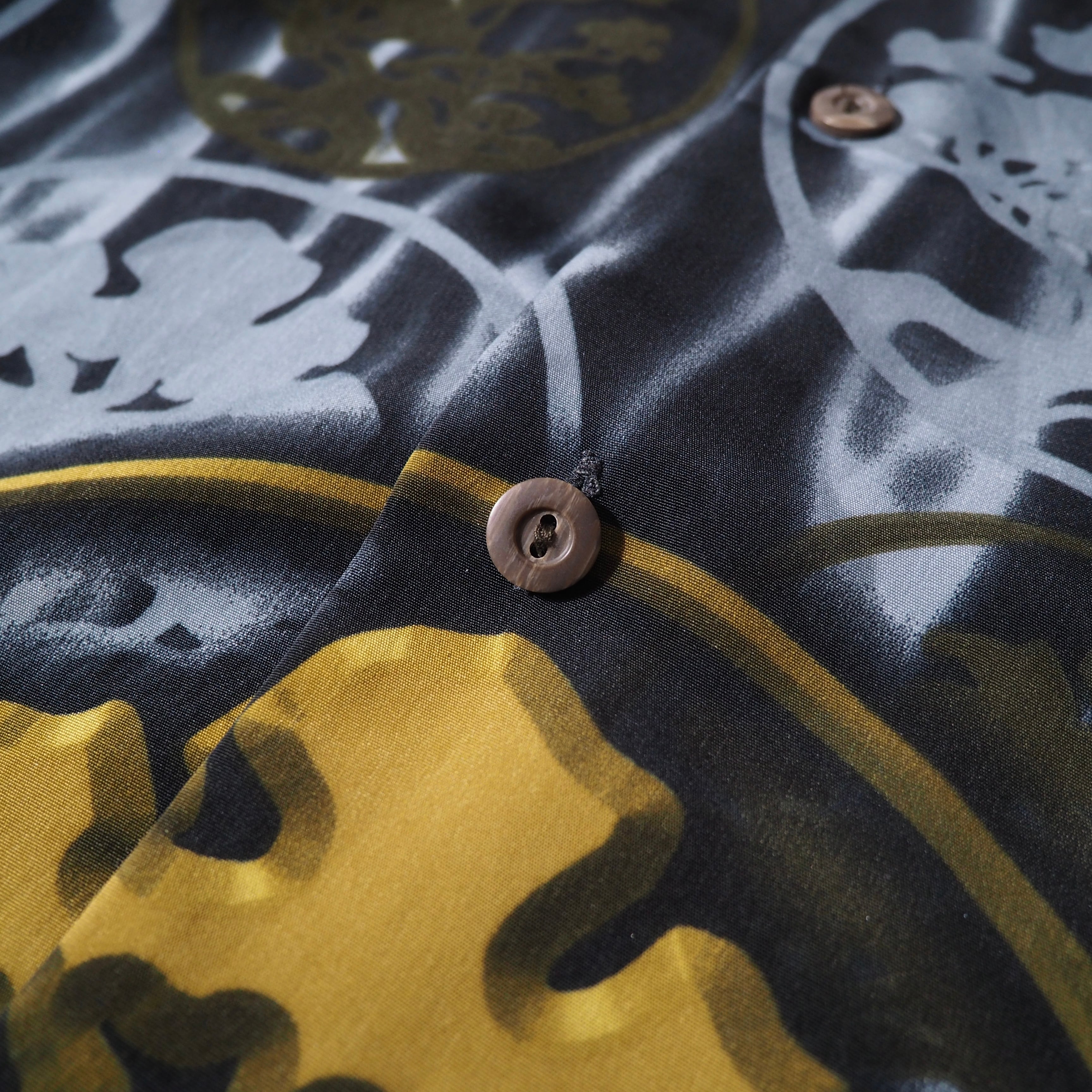 ” 五葉松 ” Japanese art pattern printed open collar shirt