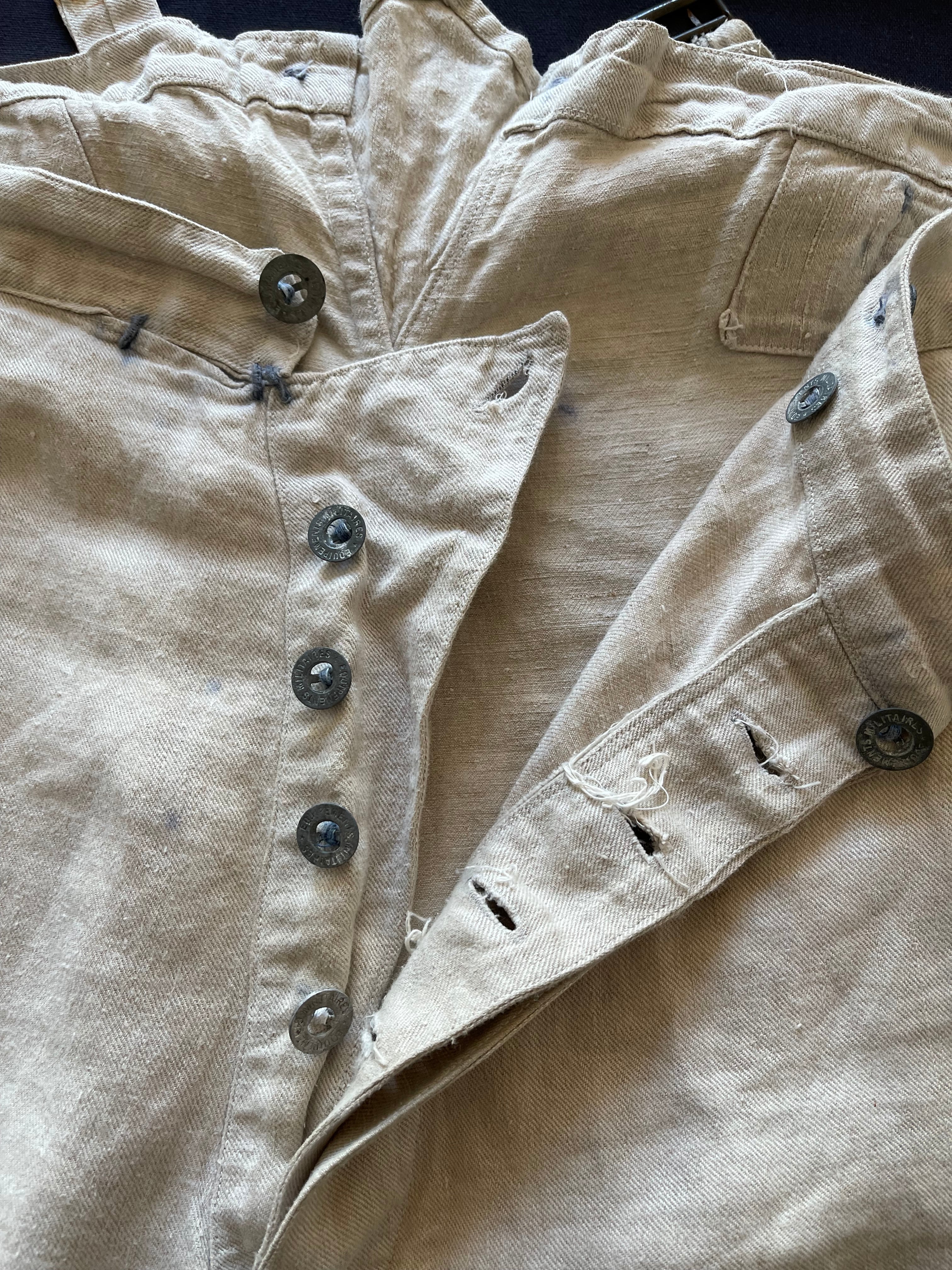 30s French Milittary Linen Bourgeron Pants | Le Coeur