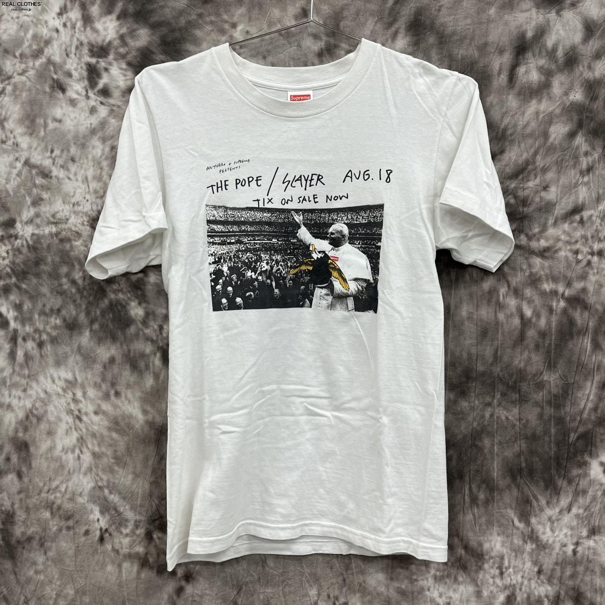 Supreme×ANTI HERO 2016SS Pope Tee シュプリーム×アンタイヒーロー ポープTシャツ 半袖カットソー イーグルプリント マスタード サイズL【220504】【新古品】【me04】