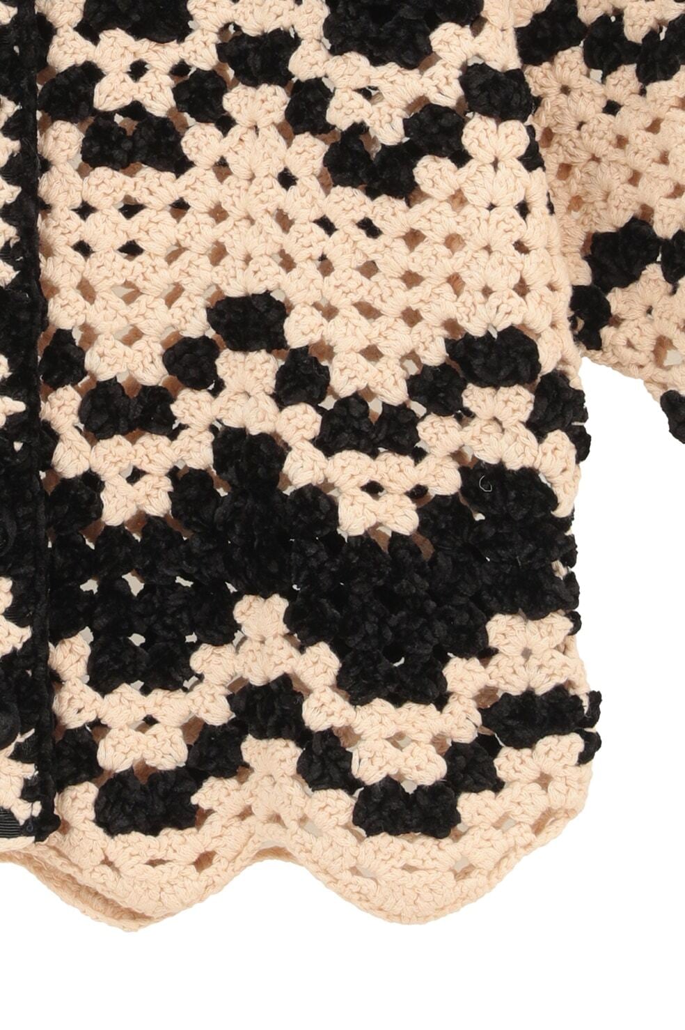 CLANE(クラネ) MALL BORDER HAND CROCHET KNIT CARDIGAN | サウス