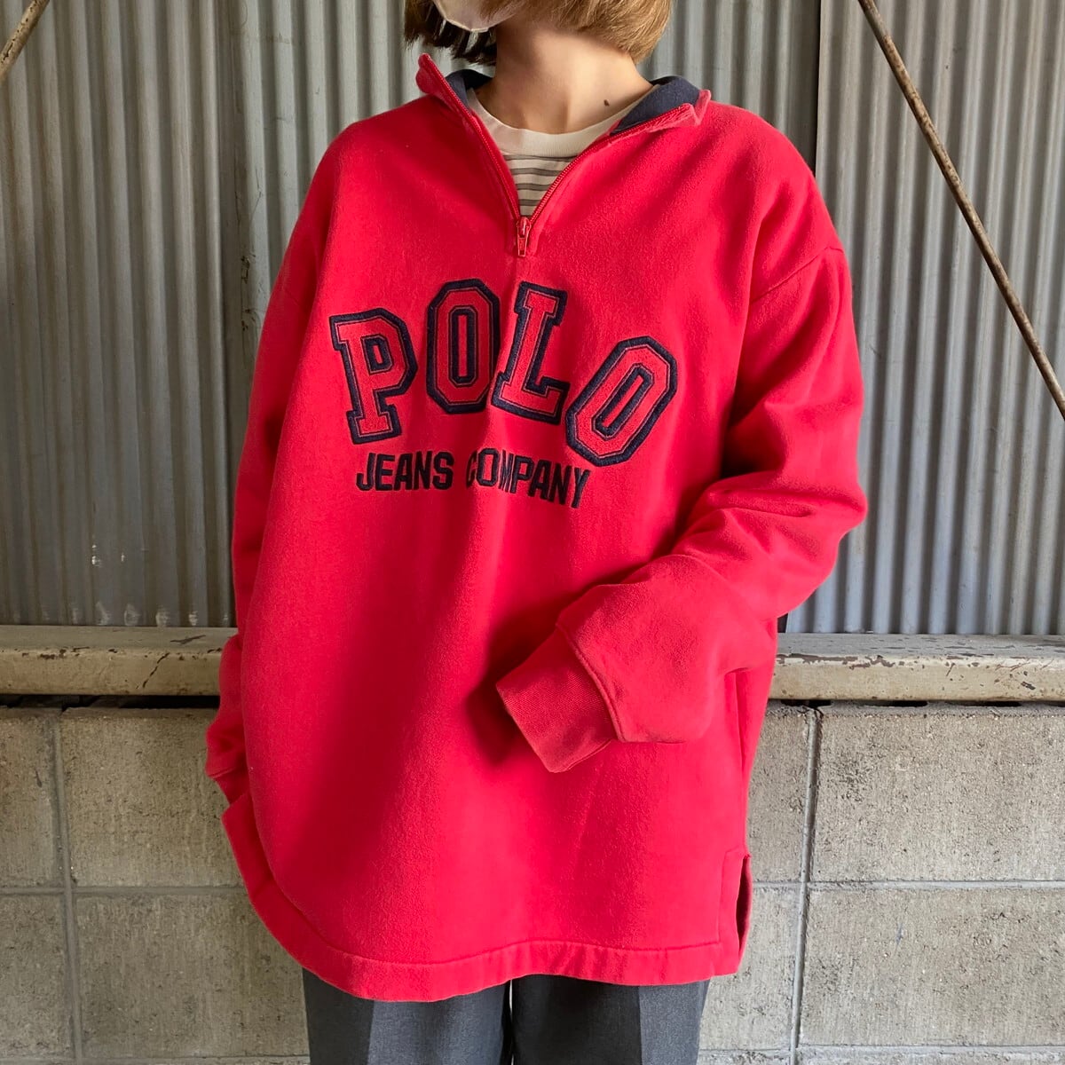 POLO JEANS COMPANY ラルフローレン ハーフジップ スウェット メンズL