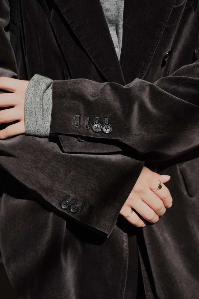 blurhms / Fade Velvet Double-breasted Jacket (FadeCharcoal)
