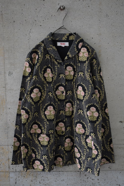 Rose-print relaxed jacket