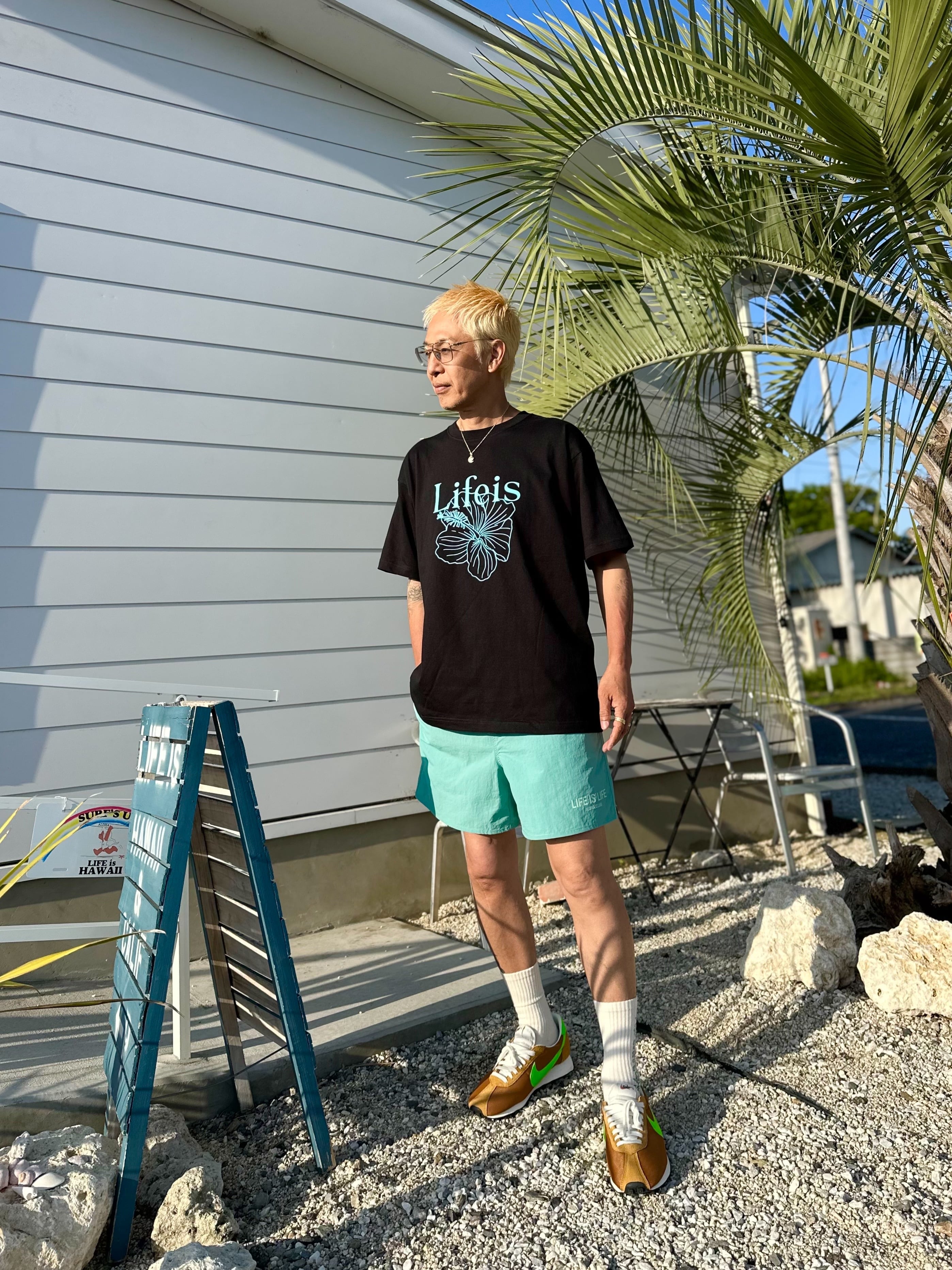 LIFE is ハイビスカス半袖Tシャツ ¥6,500+tax