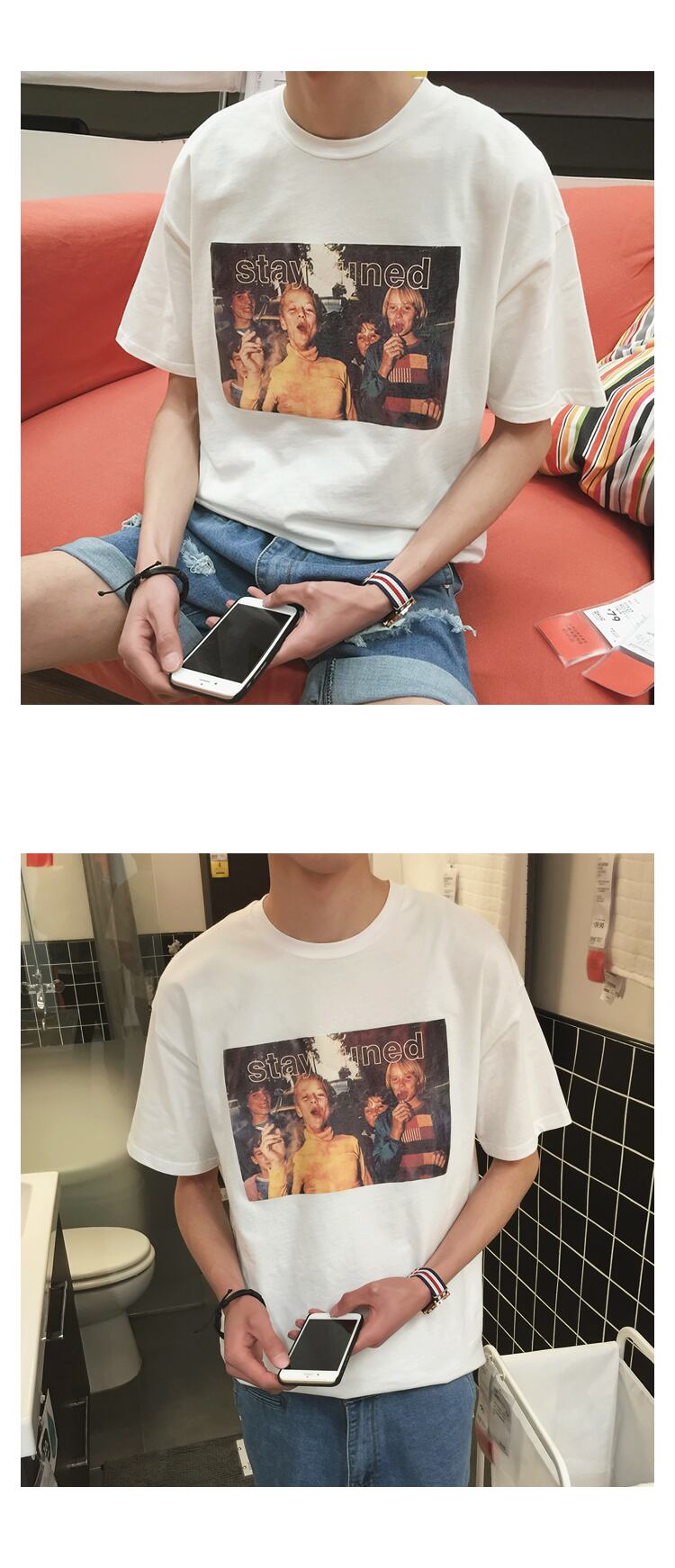 全2色 Tシャツ カットソー プリント カジュアル シンプル