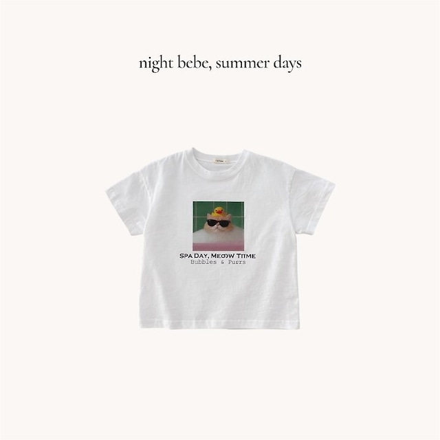 【取寄/韓国直送】Nightbebe  26/SM スパキャットTシャツ ｜夏服｜韓国子供服