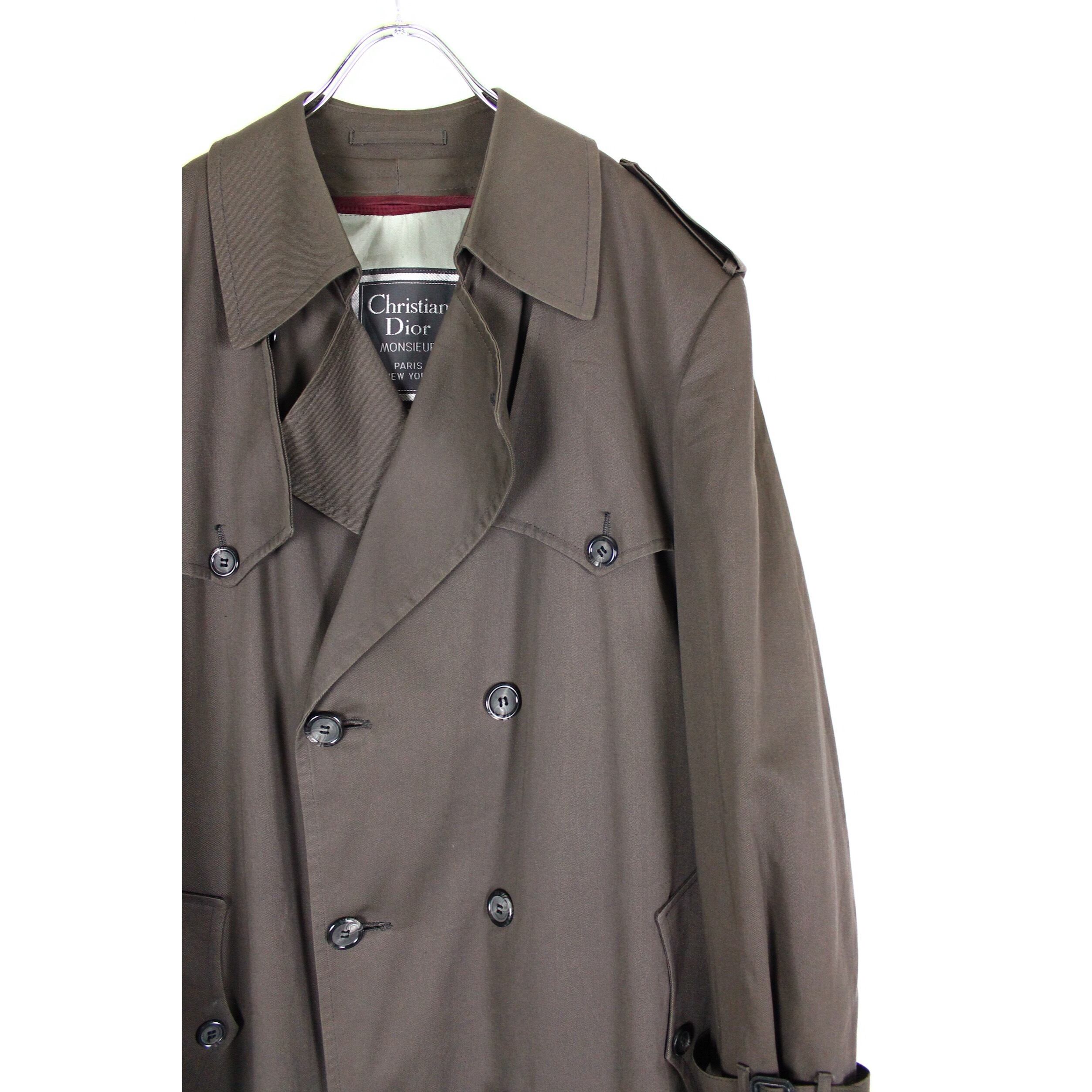 1980's Christian Dior モカブラウン コットンギャバジン トレンチ