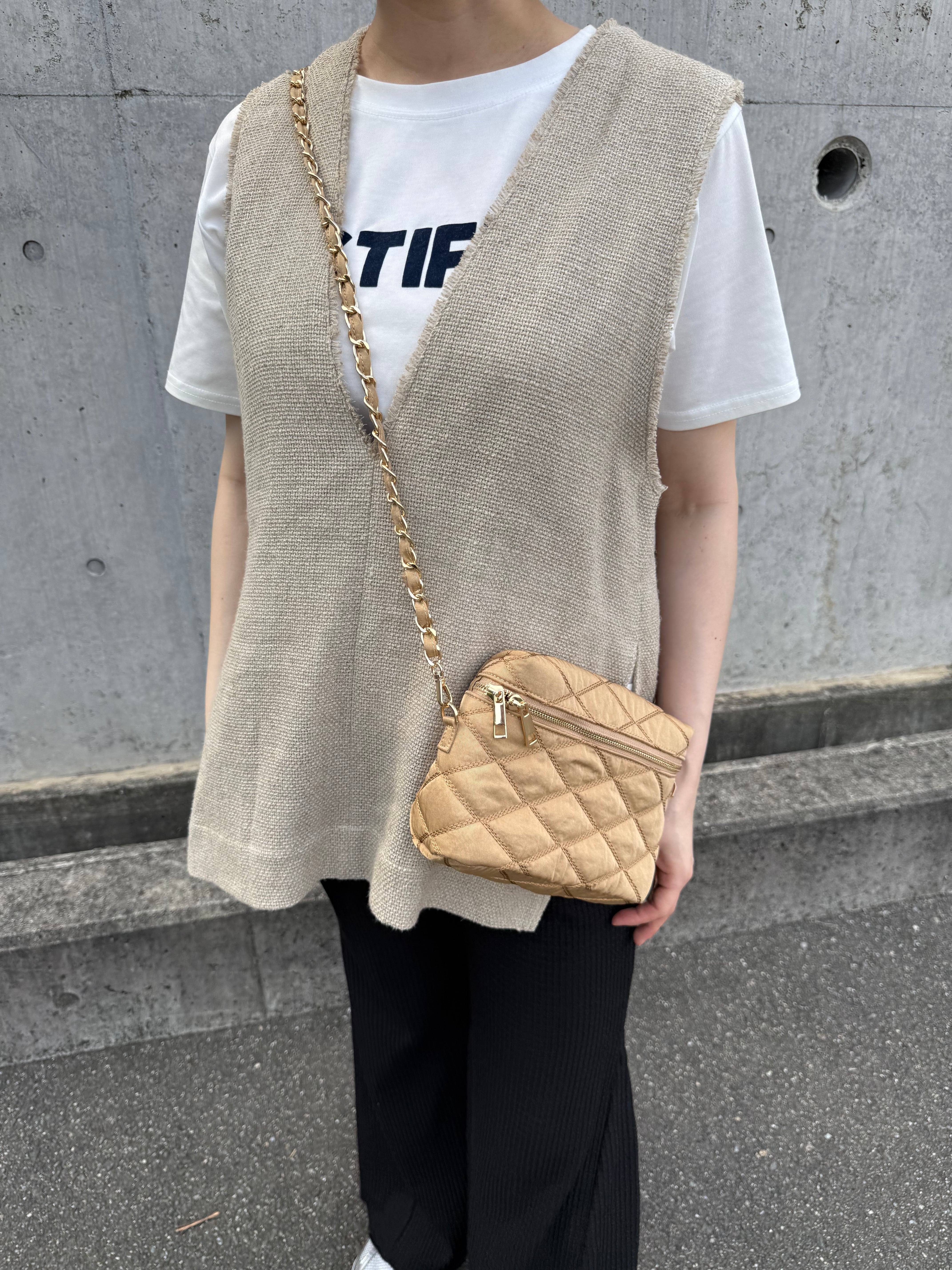 ソレイル soleile  バニティバッグ　お財布付き　ゴールドベージュ バニティ ゴールドベージュ | soleile
