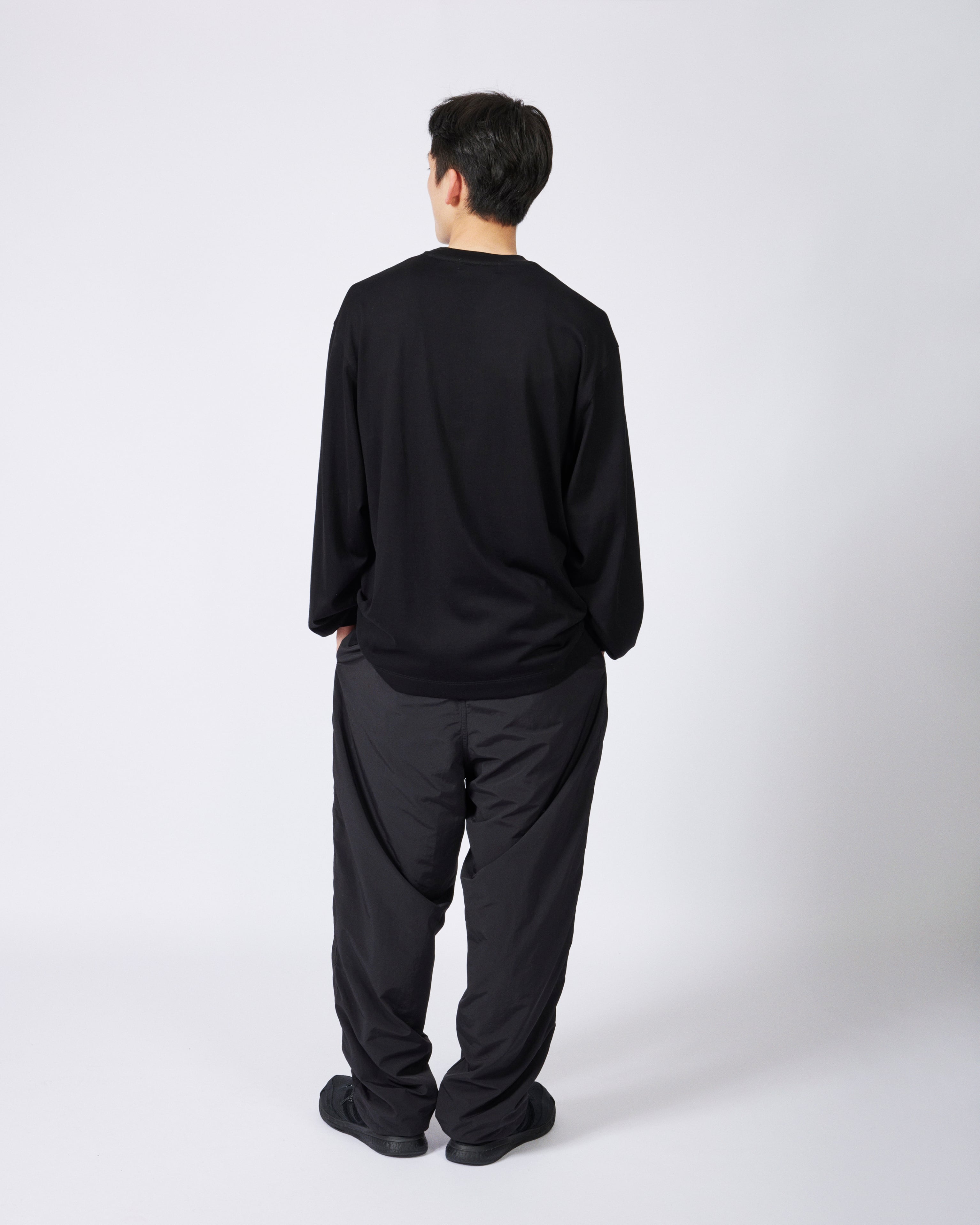everyone rich cotton long sleeve tee shirt (BLACK) | everyone
