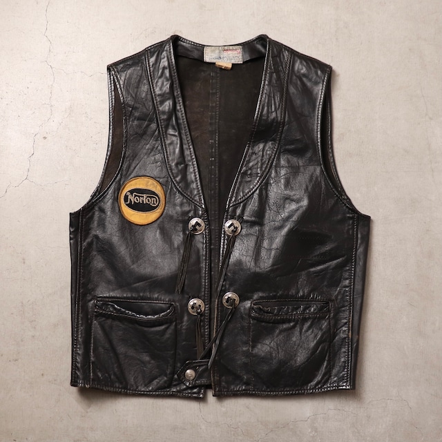 1960s  CANADA  Leather Vest  40　R163