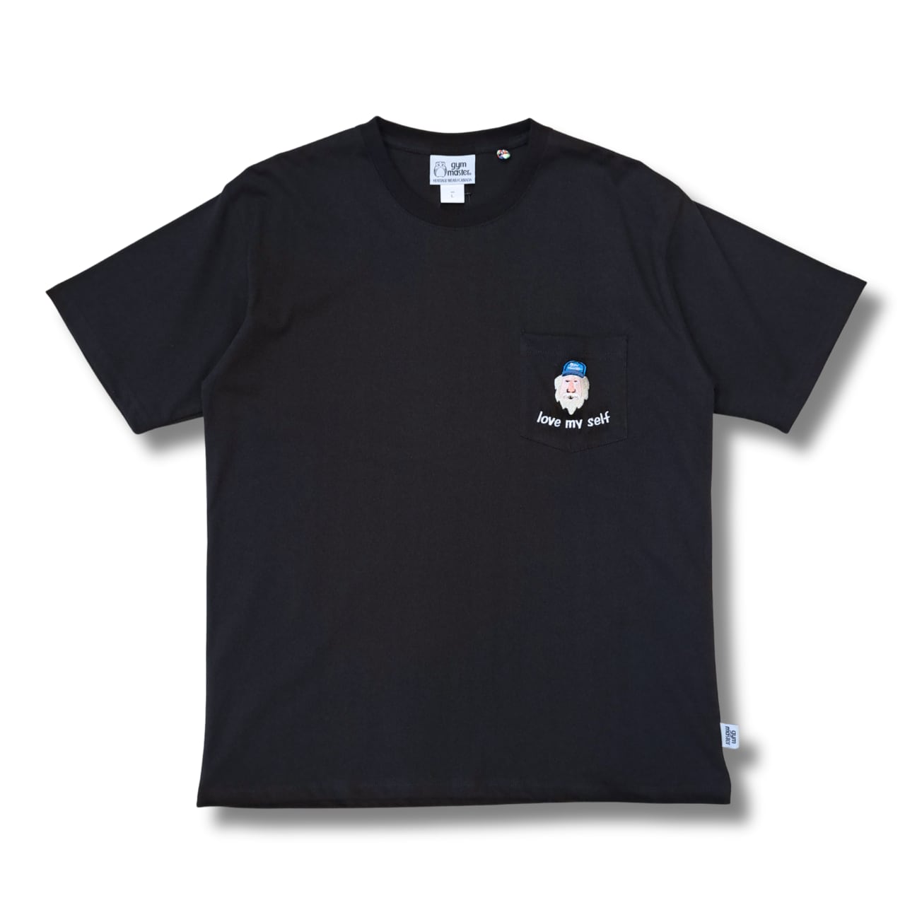 gym master - 7.4oz love my self 刺繍ポケットTシャツ (black)