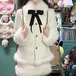 【2点セット】ファーカラーリボンジャケット+ファーヘムミニスカート ・79060