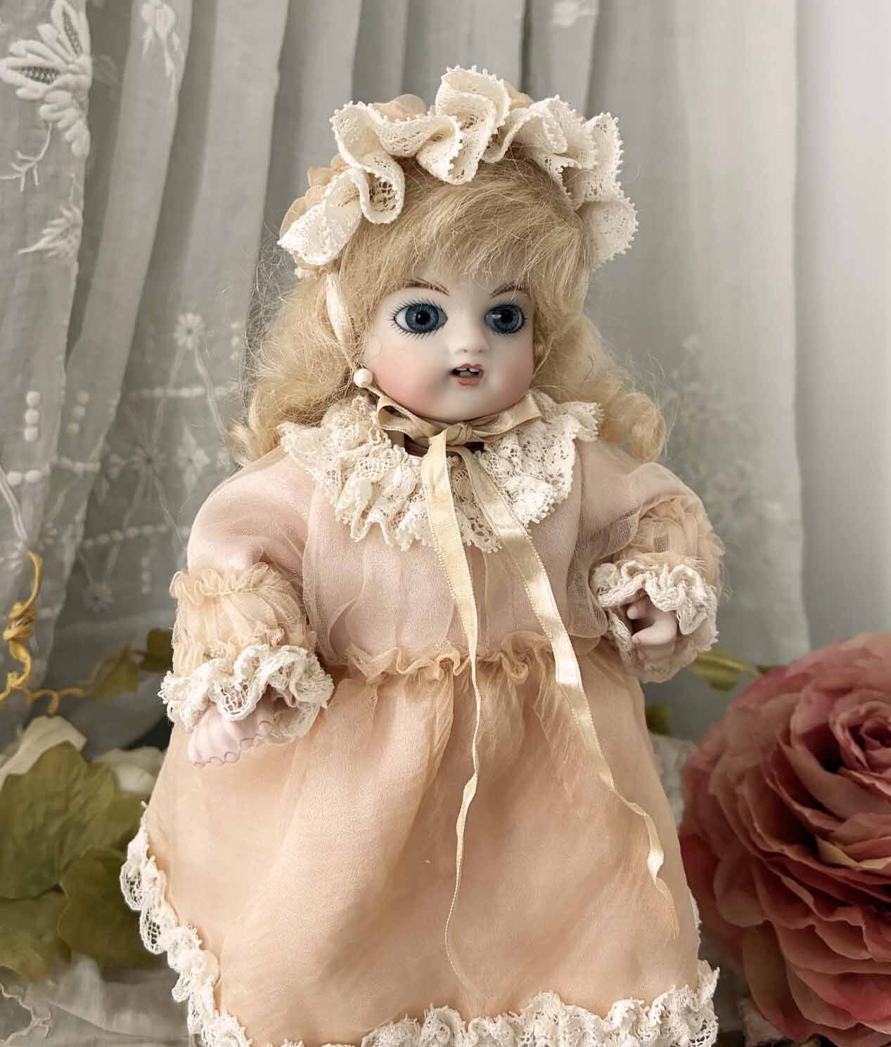 完成ドール】ケストナー・レスラー/オールビスク/19cm/ピンクドレス/円