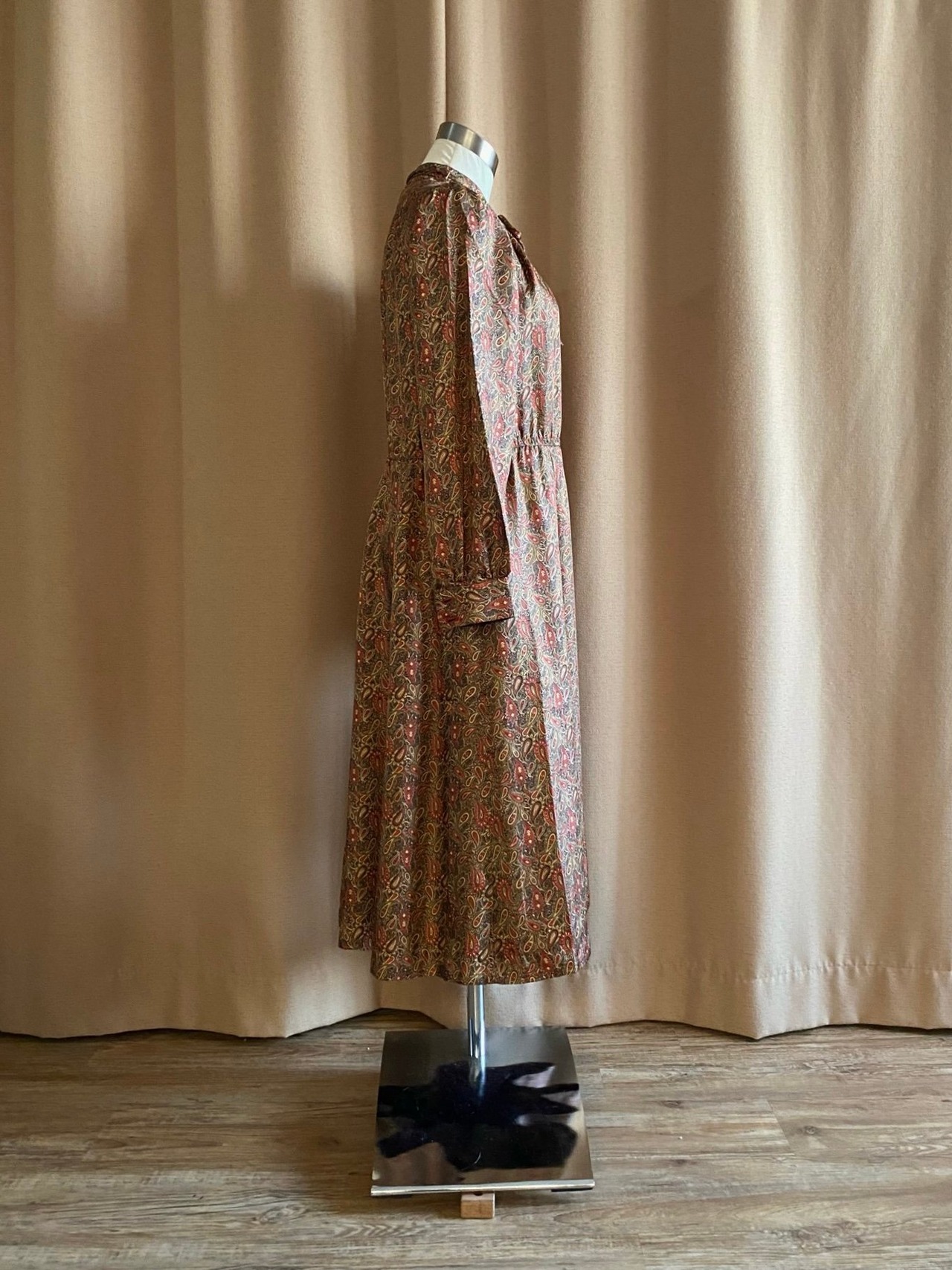 paisley pattern warm color dress-4339-9