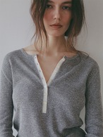 ETRE TOKYO シアーワッフルヘンリーネックプルオーバー