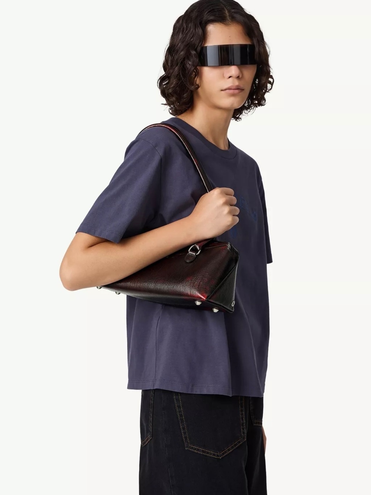 【26AW | WOMEN】MM6 エムエムシックス / バウレット」バッグ ミディアム クラックルレザー SB6ZH0040P9353 - 6