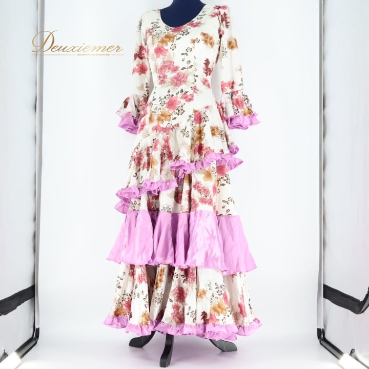 フラメンコ 衣装 ツーピース セットアップ ファルダ トップス