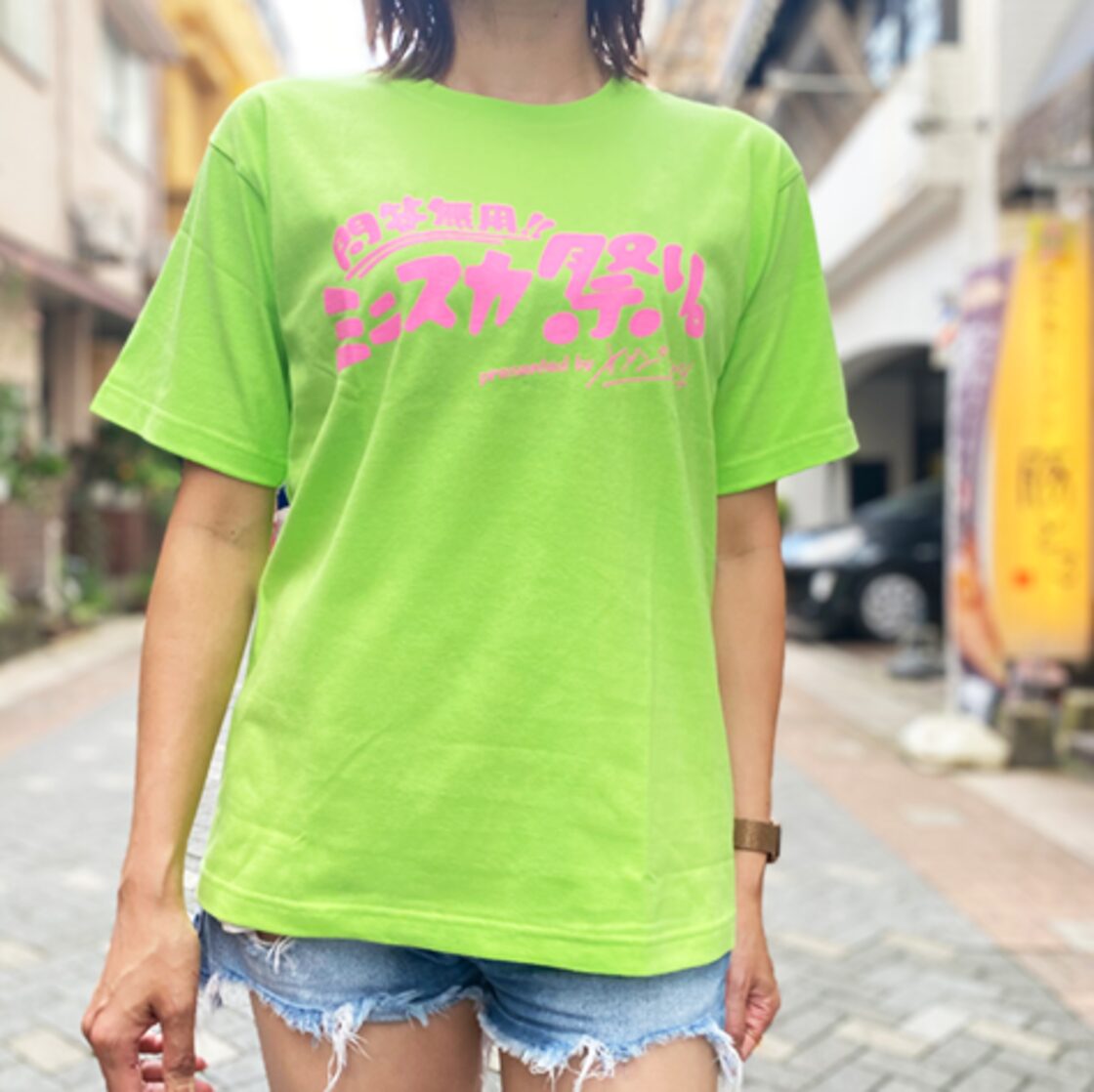 ミニスカ祭りTシャツ（黄緑） | Pay ID