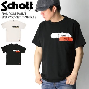 【送料無料】Schott(ショット) ランダム プリント ポケット Tシャツ クルーネック カットソー メンズ レディース 3113083 【最短即日発送】