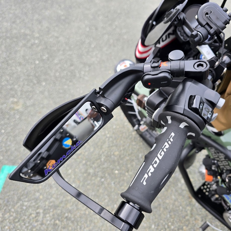 KEMEKO ハンターミラースリム 汎用バイクミラー 左右セット | KEMEKO
