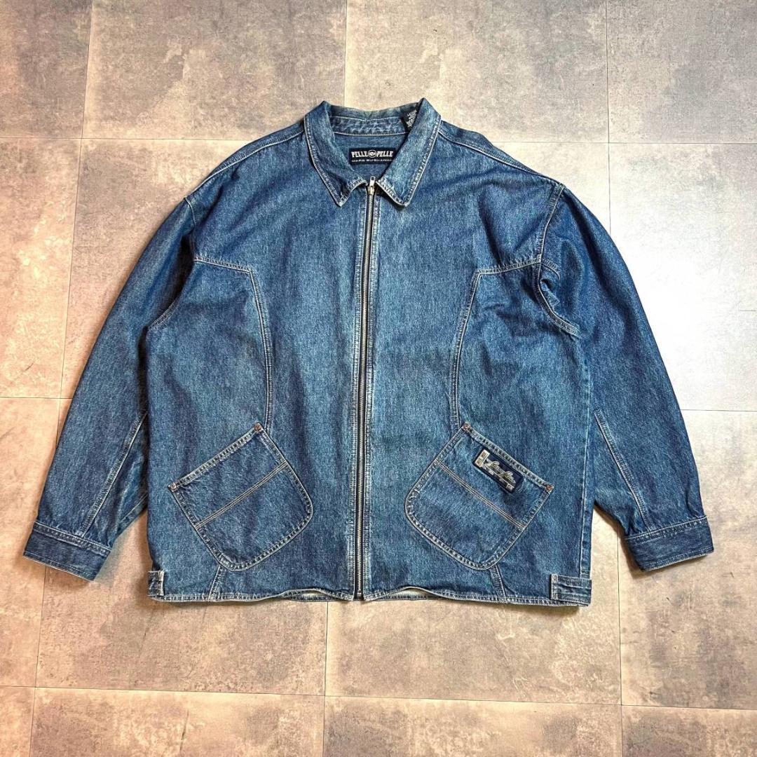 90's Pelle Pelle By Marc Buchanan Oversized Denim Work Jacket In Blue 2XL /  90s ペレペレ デニムジャケット 2XL ストリート ワークジャケット B系 HIPHOP ヒップホップファッション マークブキャナン 古着 |  