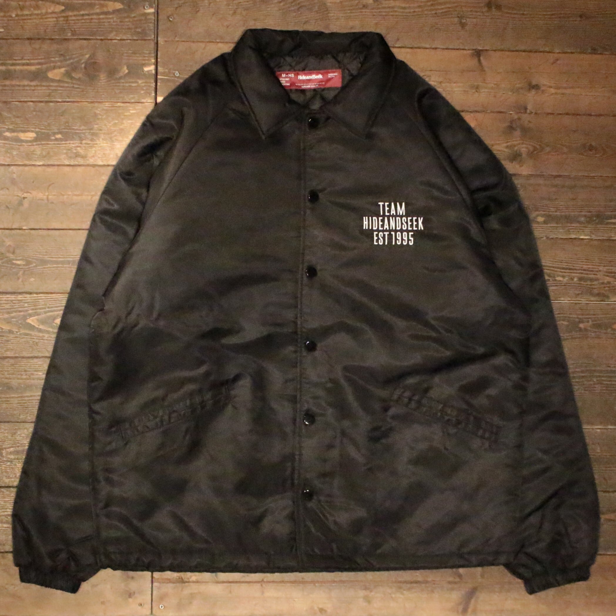hide and seek コーチジャケット team jacket coach HIDE AND SEEK】Coaches Jacket (25aw) -BLACK (ハイドアンドシーク