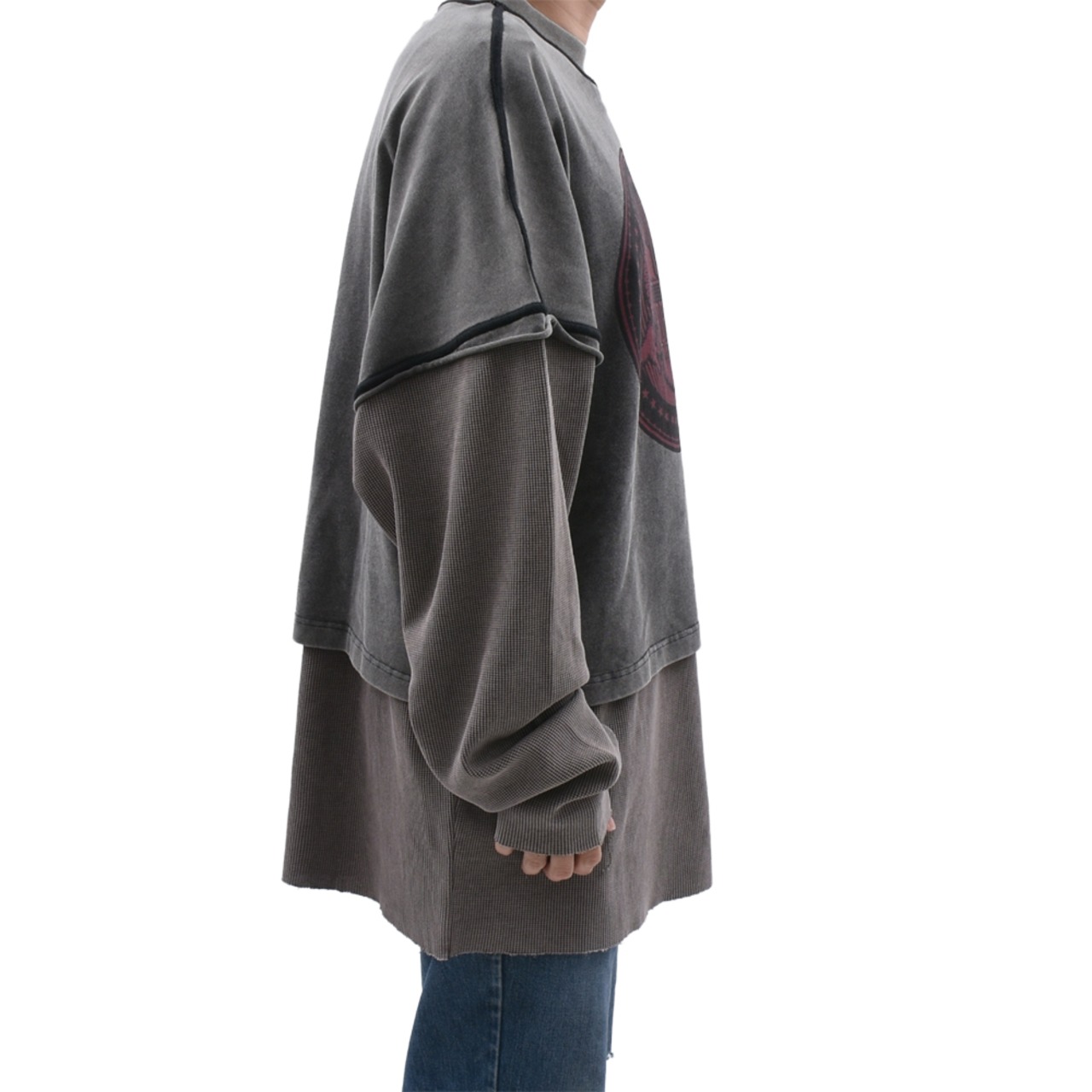 【ARNODEFRANCE】CREWNECK TEE OVERLAPPED - 2