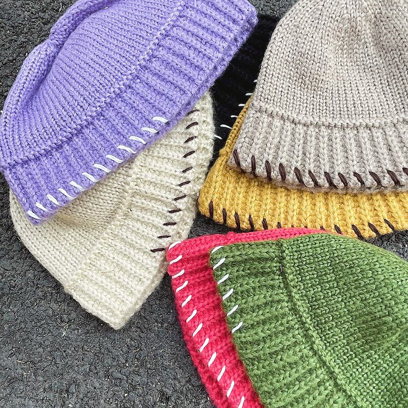 7色展開ケーブル編みニット帽子 | mblueshop