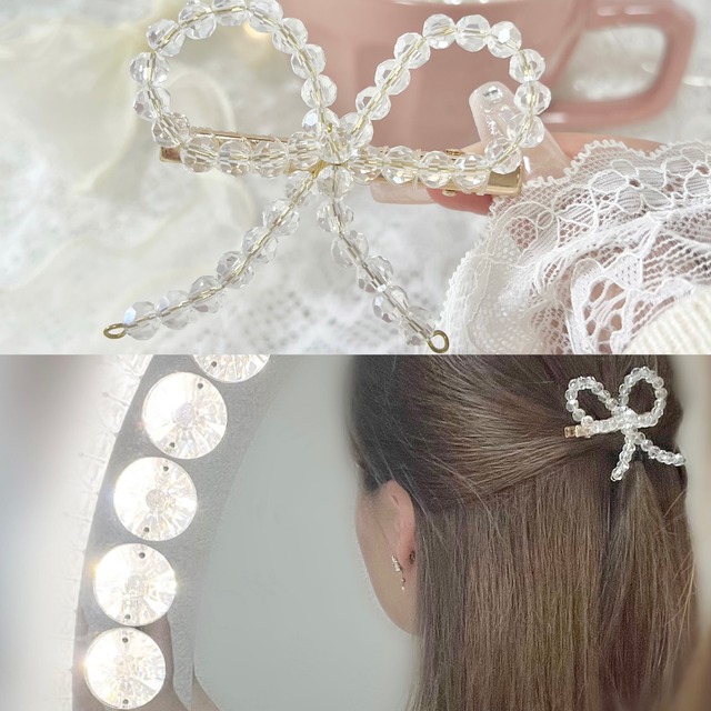 clear ribbon hair clip