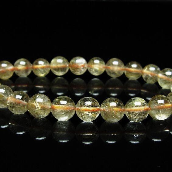 ルチルクォーツ ブレスレット 8mm タイチンルチルクォーツ タイチンルチル 一点物 メール便可 [M便 1/10] 111-49027