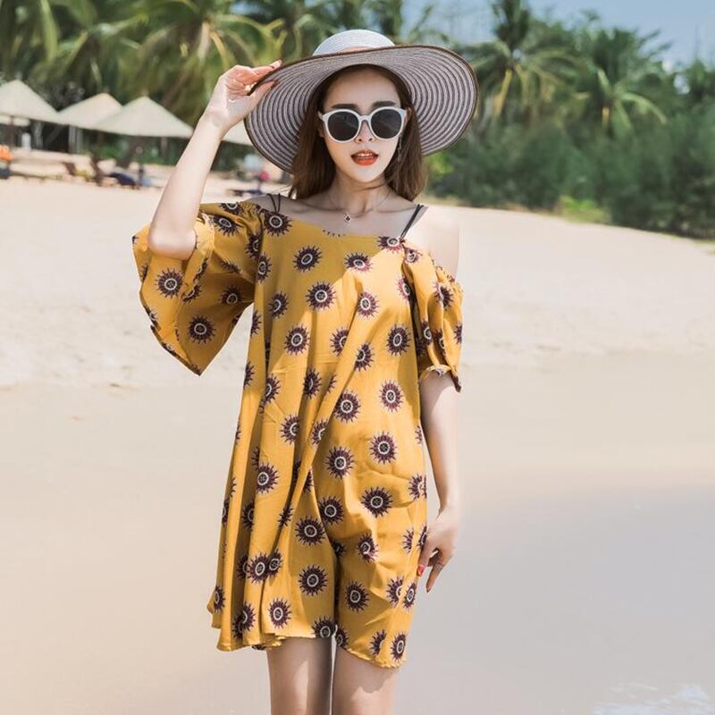 オフショルダー 花柄 ワンピース