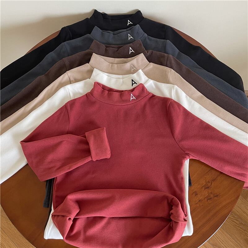 オータムウィンタースリムベルベットTシャツ レディース ロング 秋物 冬物 YY-ファッション80809938414